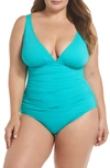 Tommy Bahama Pearl One-piece Swimsuit In Ming Jade