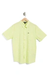 Volcom Patterson Short Sleeve Button-up Shirt In Shadow Lime