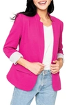 Gibsonlook Inverted Notch Collar Cotton Blend Blazer In Neon Berry