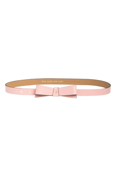 Kate Spade Bow Belt With Spade In Coral Gable/polished Gold
