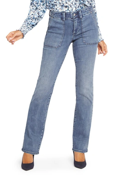 Nydj Marilyn High Waist Straight Leg Utility Jeans In Pristine