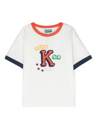 Kenzo Kids' Graphic-print Cotton T-shirt In White