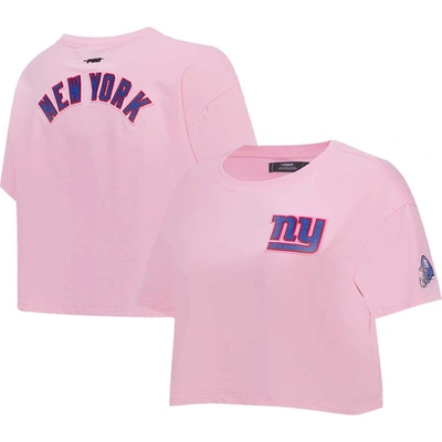 Pro Standard Pink New York Giants Cropped Boxy T-shirt