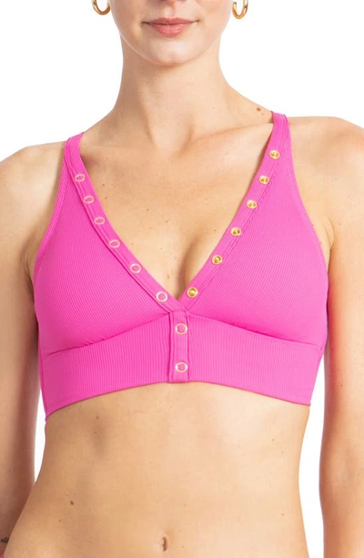 Robin Piccone Amy Halter Bikini Top In Rosy