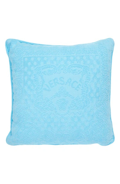 Versace Seashell Baroque Double Face Accent Pillow In Azur