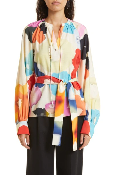 Stine Goya Vianna Tie Dye Floral Blouse In Multicolor