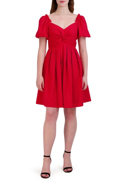 Julia Jordan Knot Front Short Sleeve Dress In Red