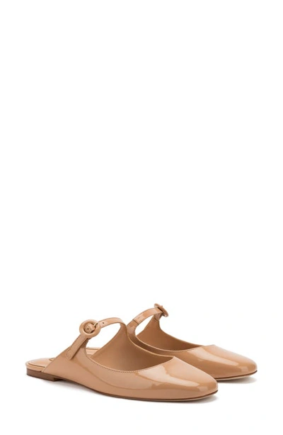 Larroude Blair Patent Mary Jane Mule In Tan