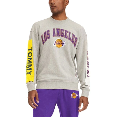 Tommy Jeans Gray Los Angeles Lakers James Patch Pullover Sweatshirt
