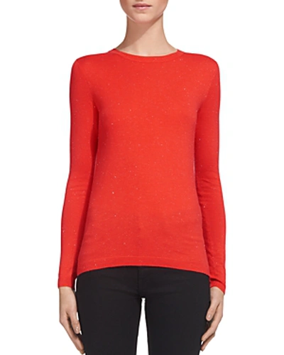 Whistles Annie Sparkle Knit Top In Coral