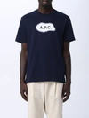 Apc Albert Navy T-shirt In Dark Blue