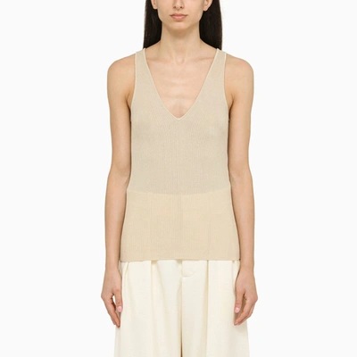 By Malene Birger Rory Beige Ribbed Top