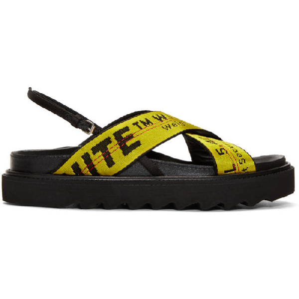 off white belt sandals