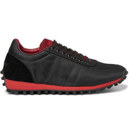 Burberry Technical Low-top Nylon And Suede Trainers In Black | ModeSens