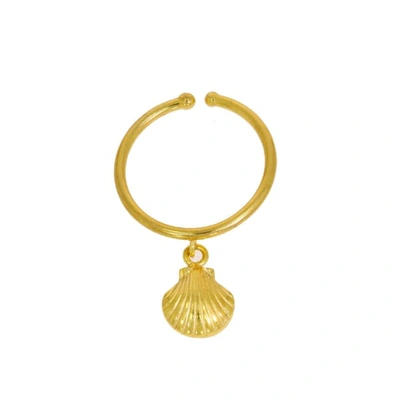 Ottoman Hands Gold Shell Charm Ring