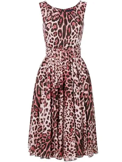 Samantha Sung Leopard Print Belted Dress