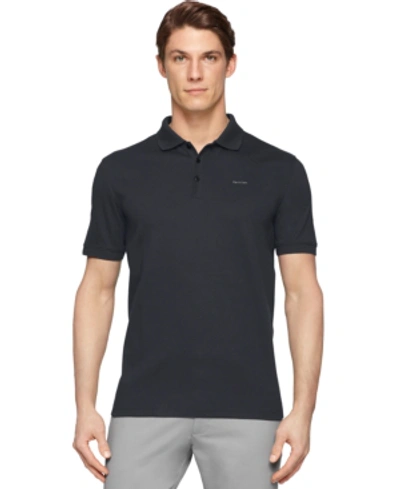 Calvin Klein Men's Big & Tall Interlock Liquid Touch Polo In India Ink