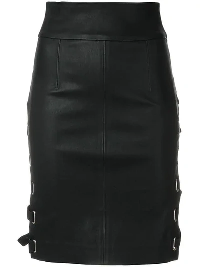 Each X Other Lace-up Side Fitted Skirt - Black