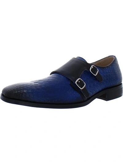 Stacy Adams Torrance Mens Leather Round Toe Oxfords In Blue