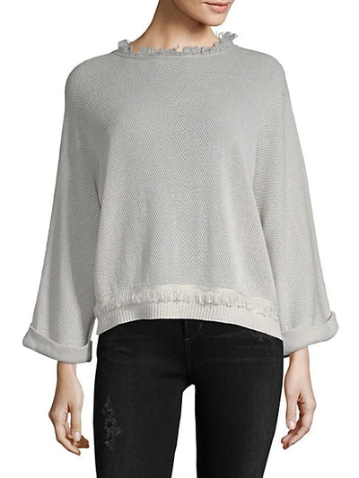 Inhabit Fray-trimmed Mesh Sweater In Ivory