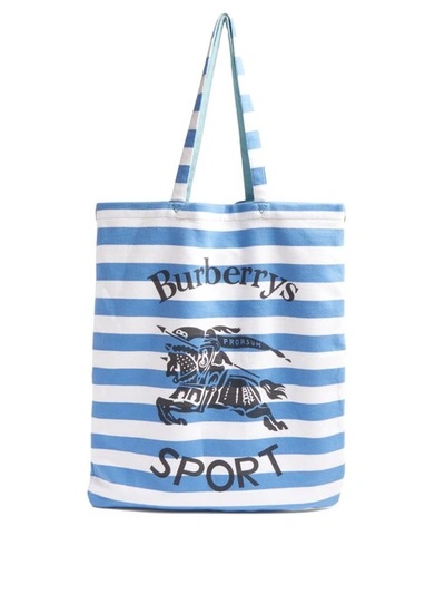 Burberry Striped Tote Bag Mens Blue White ModeSens