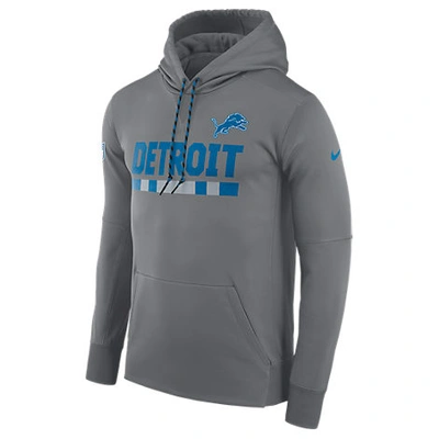 Nike Men's Detroit Lions Nfl Sideline Hoodie, Grey
