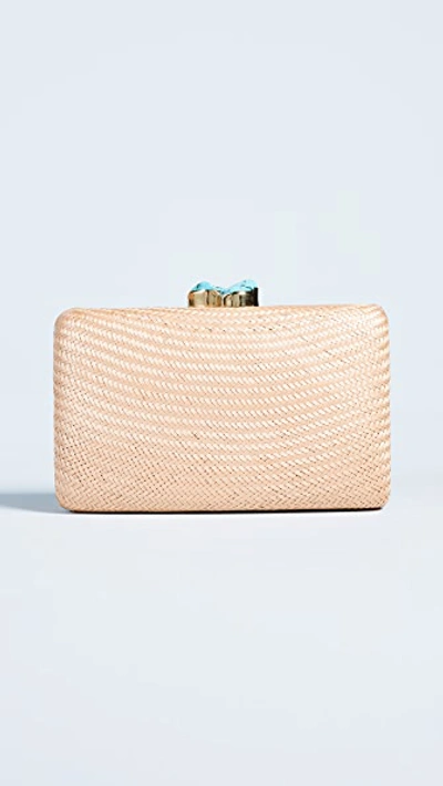 Kayu Jen Clutch With Natural Stones In Toast