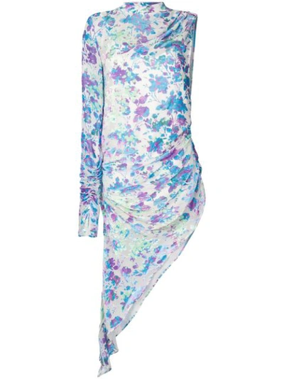 Misbhv Floral Asymmetrical Dress In Multicolour