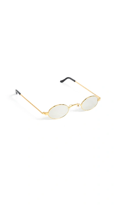 Roberi & Fraud Doris Sunglasses In Yellow Gold/mirror