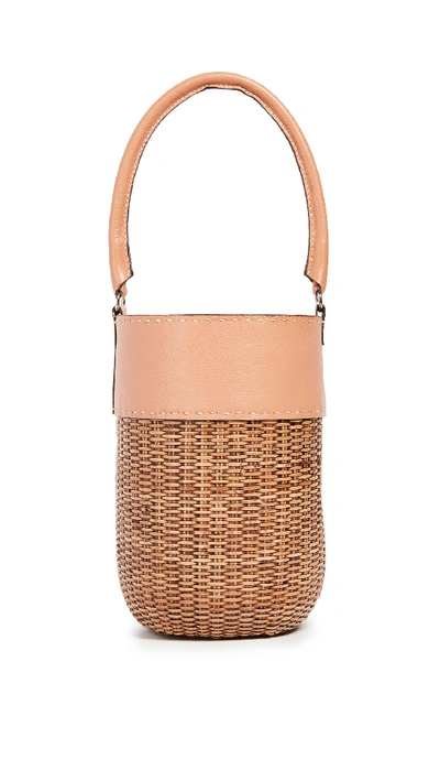 Kayu Lucie Wicker Tote In Blush/natural