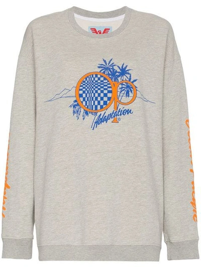 Adaptation Logo Palm Tree Sweatshirt - Grey