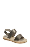 Eileen Fisher Max Sandal In Pewter Leather