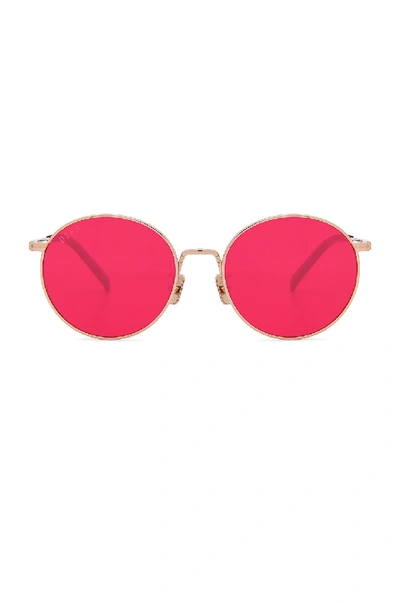 Diff Eyewear Daisy In Red. In Gold & Red