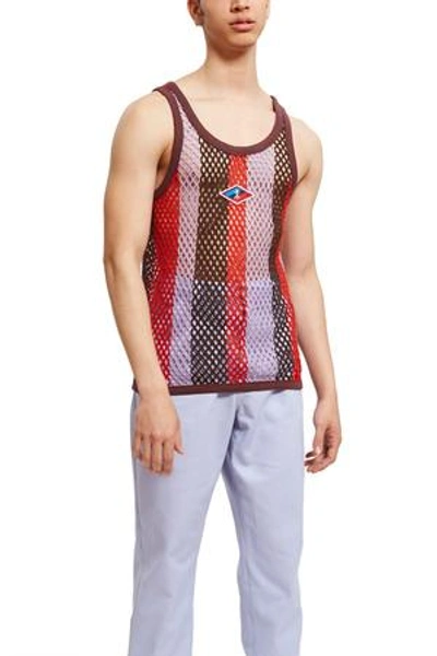 Opening Ceremony Netted Tank In Red Multi