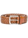 Church's Square Buckle Woven Belt In Brown