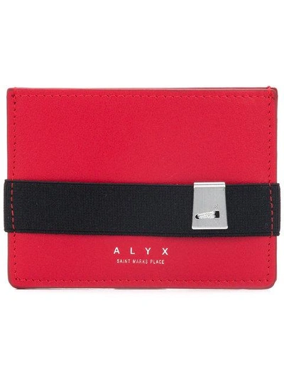 Alyx Branded Strap Front Cardholder In Red