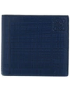 Loewe Patterned Logo Embossed Wallet In Blue