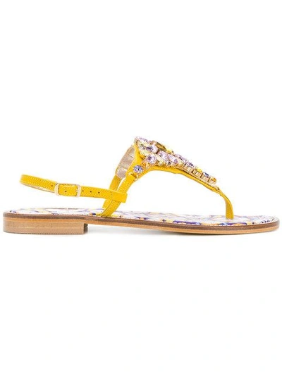 Emanuela Caruso Embellished Sandals In Yellow