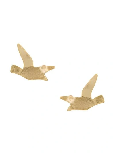 Oscar De La Renta Seagull Earring In Metallic