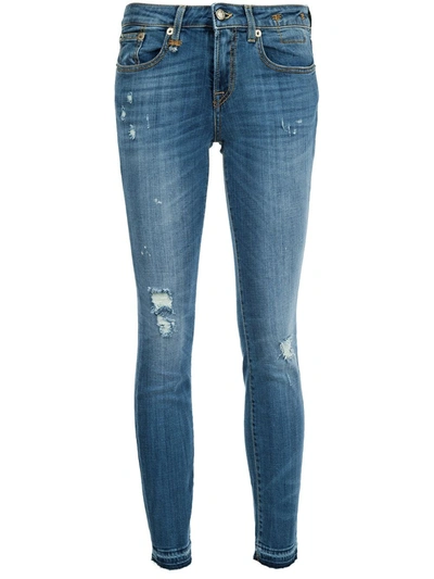 R13 Skinny Cropped Jeans In Blue