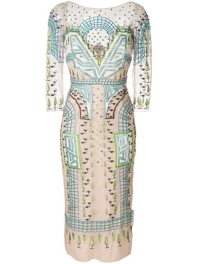 Temperley London Maze Midi Dress - Multicolour