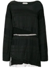 Giacobino Sheer Panel Mini Dress In Black