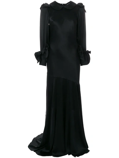 Simone Rocha Peter Pan Collar Gown In Black