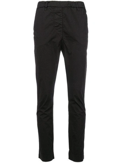 Kristensen Du Nord Slim-fit Cropped Trousers In Black