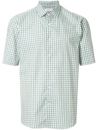Cerruti 1881 Short Sleeved Check Shirt In Green