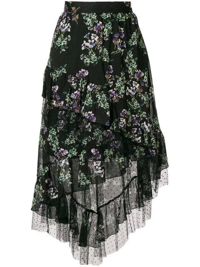 Blumarine Asymmetric Floral Skirt