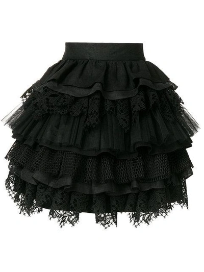 Fausto Puglisi Layered Full Skirt - Black
