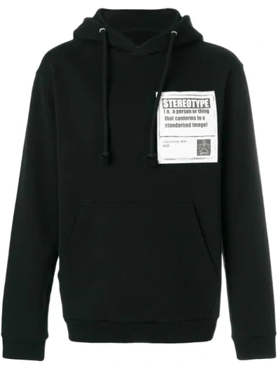 Maison Margiela Stereotype Patch Hoodie In Black