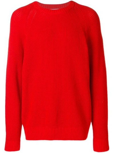 Ami Alexandre Mattiussi Raglan Sleeves Crew Neck Sweater In Red
