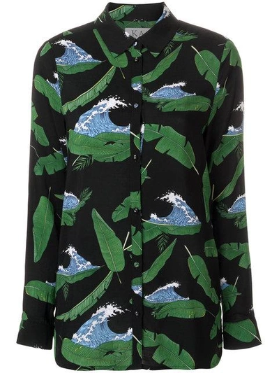 Zoe Karssen Wave And Leaf Print Shirt